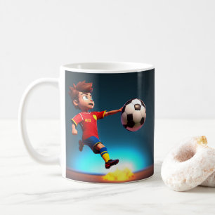 Taza De Café "Gol Bound: La patada perfecta del niño animado"