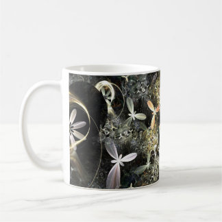 Taza De Café Gold and Silver Flowers Fractal