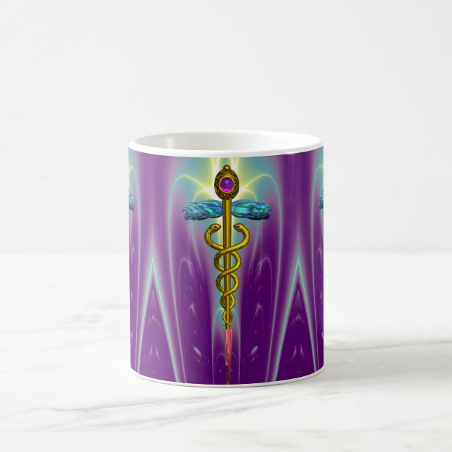 Taza De Café GOLD CADUCEUS , vibrante ametista púrpura (Centro)