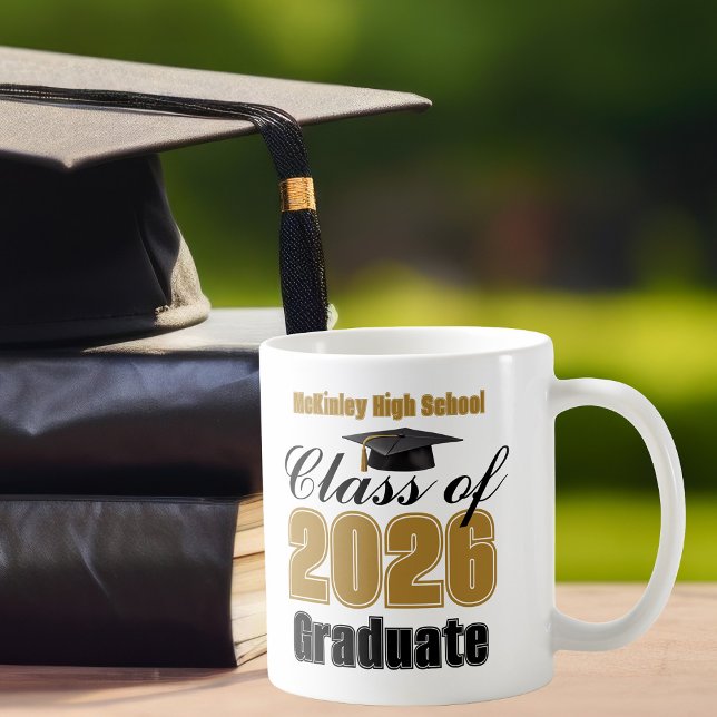 Taza De Café Gold Class of 2026 Graduation Keepsake (Subido por el creador)