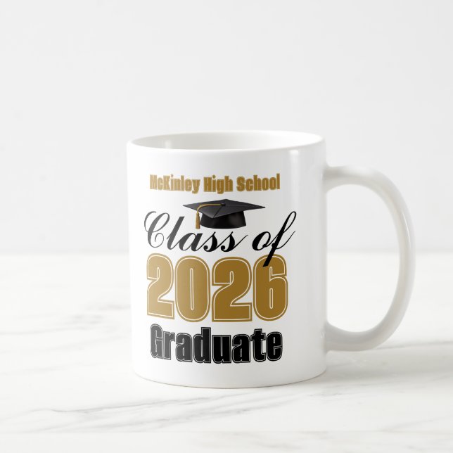 Taza De Café Gold Class of 2026 Graduation Keepsake (Derecha)