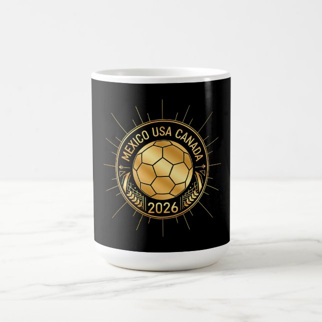 Taza De Café Gold Football Emblem 2026 | Mexico USA Canada (Centro)