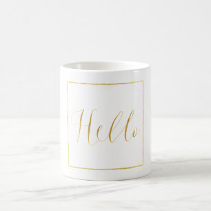 Taza De Café Gold Glitz Hello