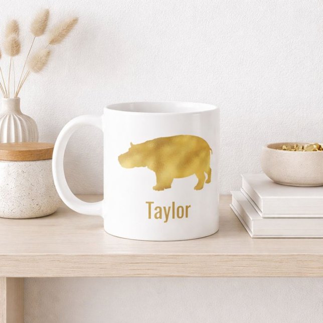 Taza De Café Gold Hippo Name  (Subido por el creador)