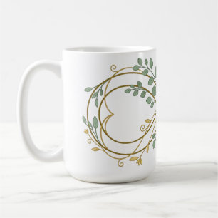 Taza De Café Gold Infinity Heart Botanical Wedding Anniversary 