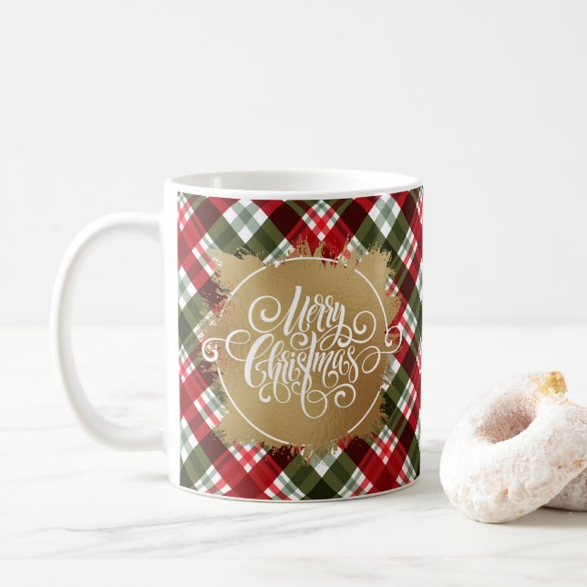 Taza De Café Gold Merry Christmas Plage (Con donut)