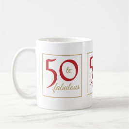 Taza De Café Gold Red 50 y fabuloso cumpleaños