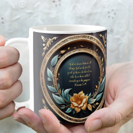 Taza De Café Gold Teal Verona Atardecer Personalizable