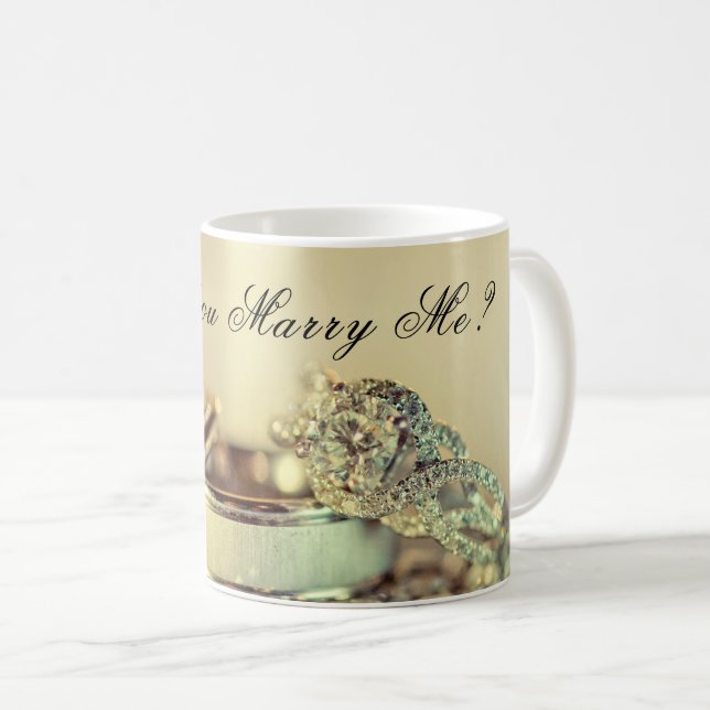 Taza De Café Gold Will You Marry Me Propuesta Script Elegante (Anverso derecho)
