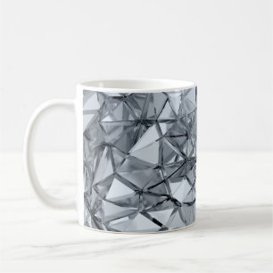 Taza De Café Golden 3D Metalizado: fondo geométrico