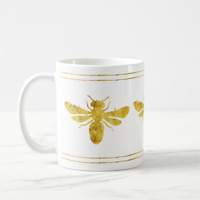 Taza De Café Golden Bumble Bee White (Izquierda)