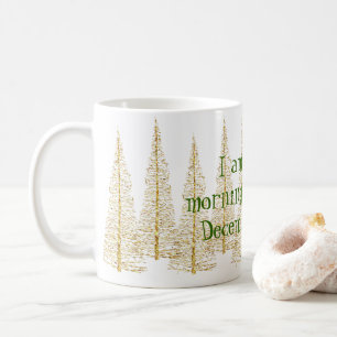 Taza De Café Golden Christmas Trees Mug