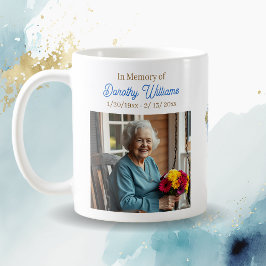 Taza De Café Golden Cross and Flowers Memorial Keepsake