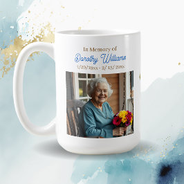Taza De Café Golden Cross and Flowers Memorial Keepsake