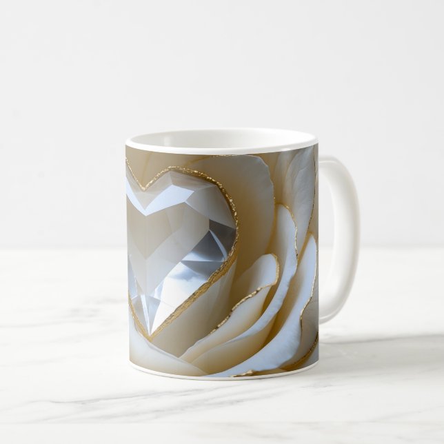Taza De Café Golden-Edged Purity Crystal Rose Mug (Anverso derecho)