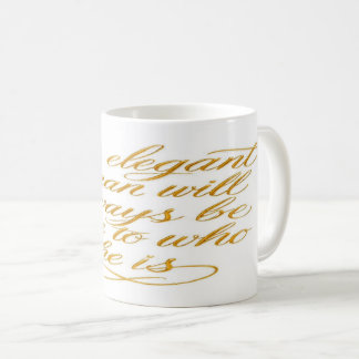 Taza De Café Golden Elegance Morning Mug: Motivational Quote  