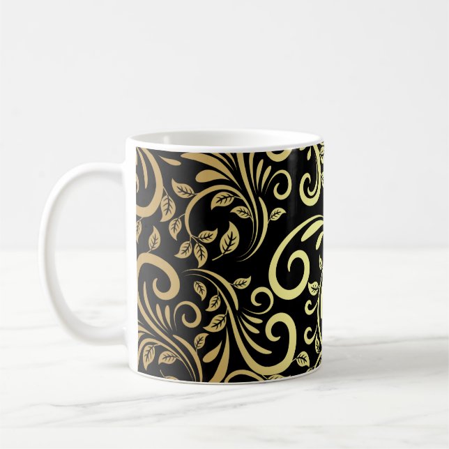 Taza De Café golden floral  (Izquierda)