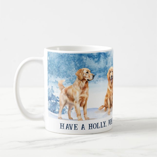 Taza De Café Golden Labrador Retrievers in Snow Christmas Mug (Izquierda)