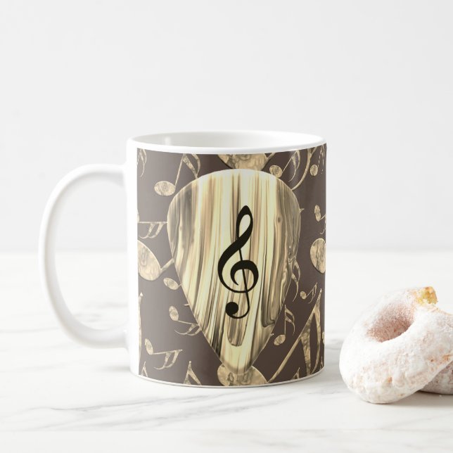 Taza De Café Golden Plectron - Diseño elegante para los amantes (Con donut)