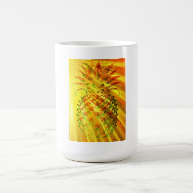 Taza De Café Golden Rays Passing Through A Large Pineapple  (Centro)