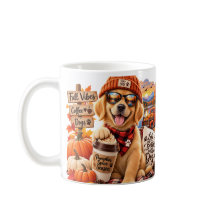 Golden Retriever acogedor de otoño con Especias de