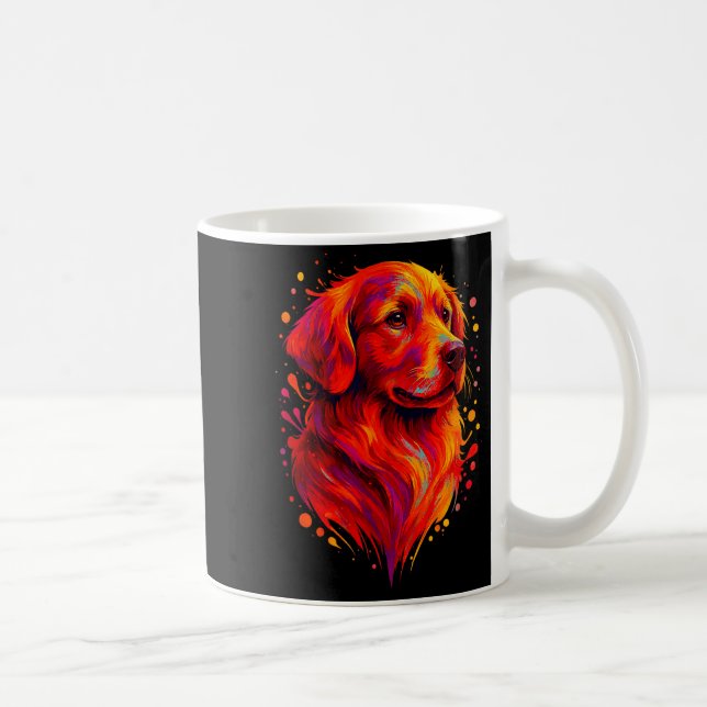 Taza De Café Golden Retriever Art Rtrait For Dog Owners  (Derecha)