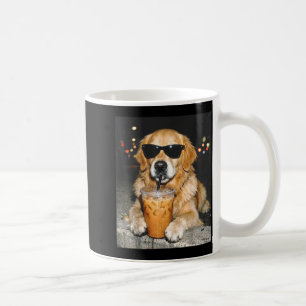 Taza De Café Golden retriever bebiendo café helado perro divert