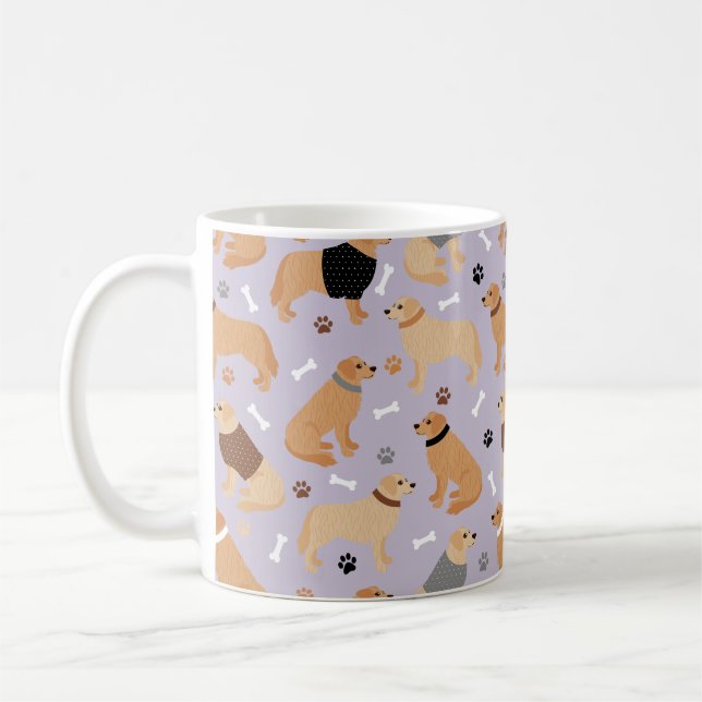 Taza De Café Golden Retriever Bones and Paws Coffee Mug (Izquierda)