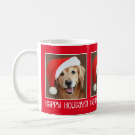 Taza De Café Golden retriever con navidad del día de fiesta del