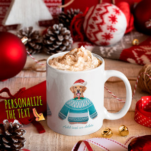 Taza De Café Golden Retriever con suéter feo amante de los perr