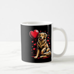 Taza De Café Golden Retriever Dog El día de San Valentín Dog Ow