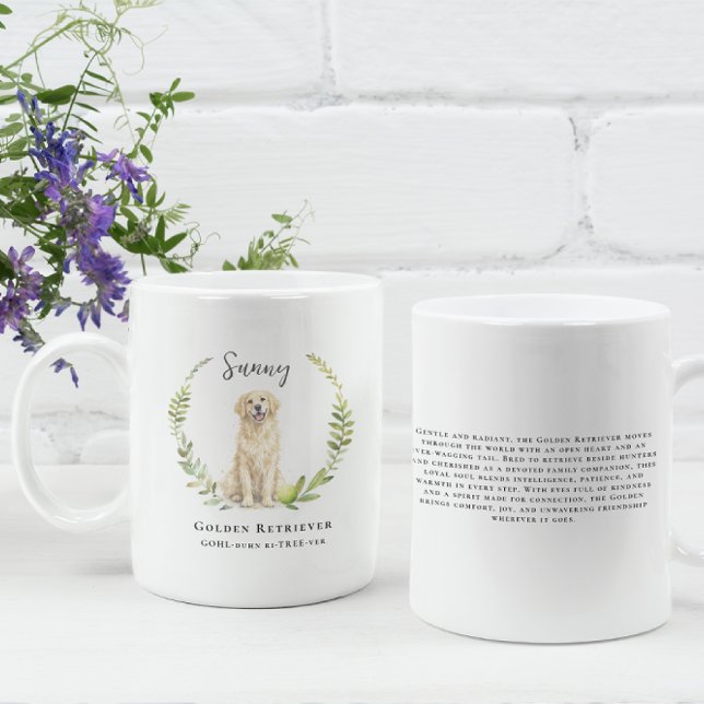 Taza De Café Golden Retriever Dog | Monogram (Subido por el creador)