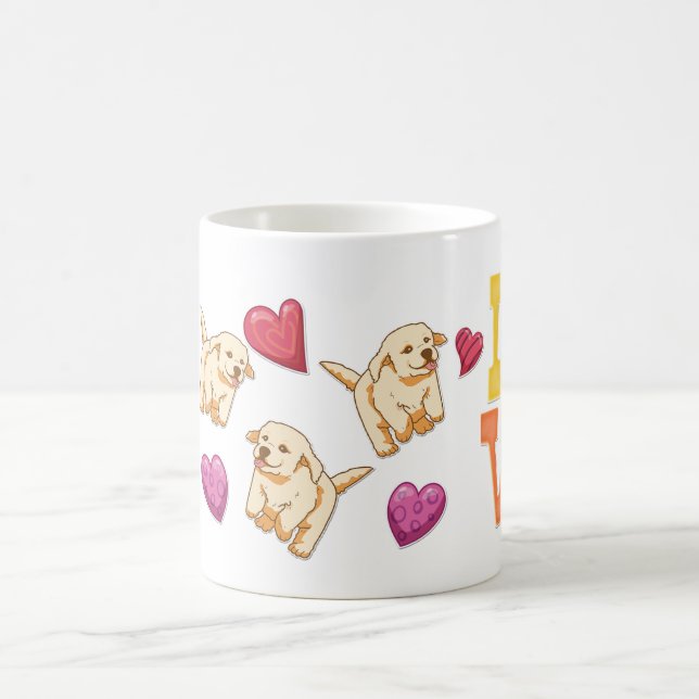 Taza De Café Golden Retriever El día de San Valentín Gift Dog L (Centro)