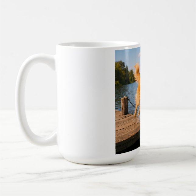 Taza De Café Golden Retriever Elegant Coffee Mug (Izquierda)