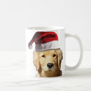 Taza De Café Golden Retriever En Santa Hat