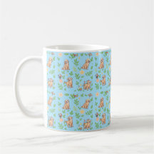Taza de café Golden Retriever floral primaveral Ka