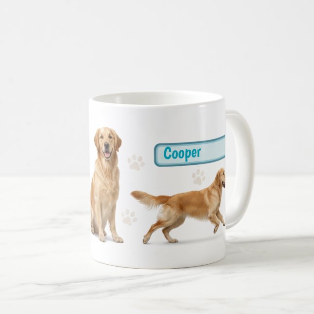 Taza De Café Golden Retriever Full Wrap Mug Design (Anverso derecho)