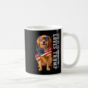 Taza De Café Golden Retriever Hasta My Dog ama a Trump Funny