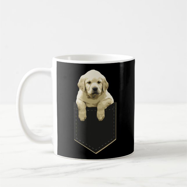 Taza De Café Golden Retriever In Pocket T Shirpy Dog In Yo (Izquierda)