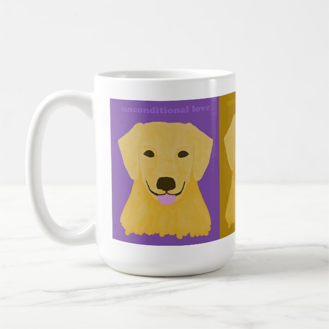 Taza De Café Golden retriever incondicional del amor (Izquierda)