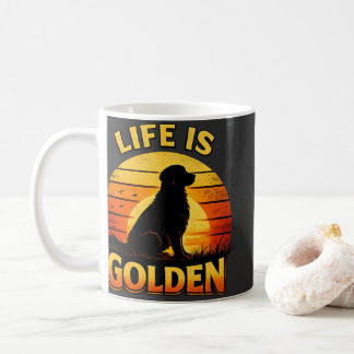 Taza De Café Golden retriever life is golden sunset dog mug