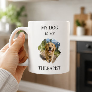 Taza De Café Golden Retriever Mi perro es mi terapeuta foto
