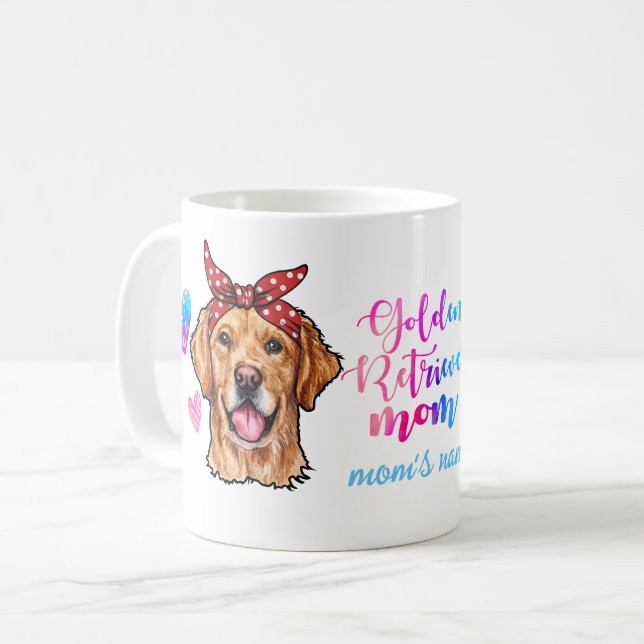 Taza De Café Golden Retriever Mom's Day Dog Love Mom (Anverso izquierdo)