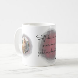 Taza De Café Golden Retriever Pastel Pink Custom Photo & Name