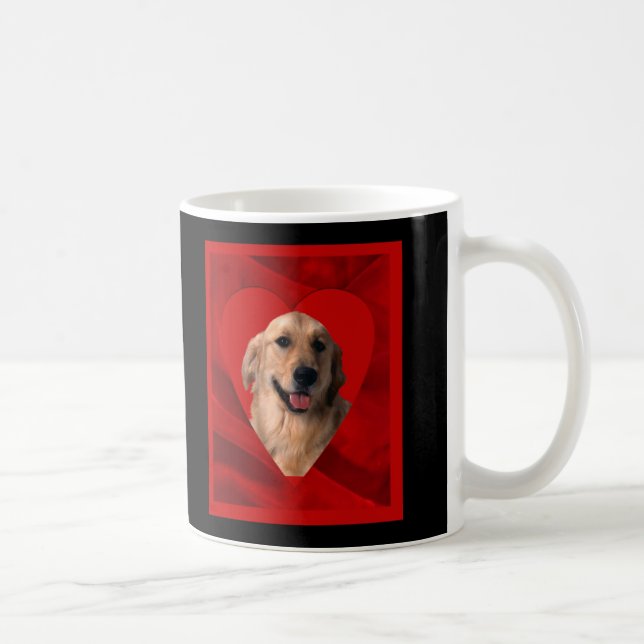 Taza De Café Golden Retriever San Valentín (Derecha)