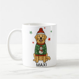 Taza De Café Golden Retriever Snowman Ugly Sweater Holiday