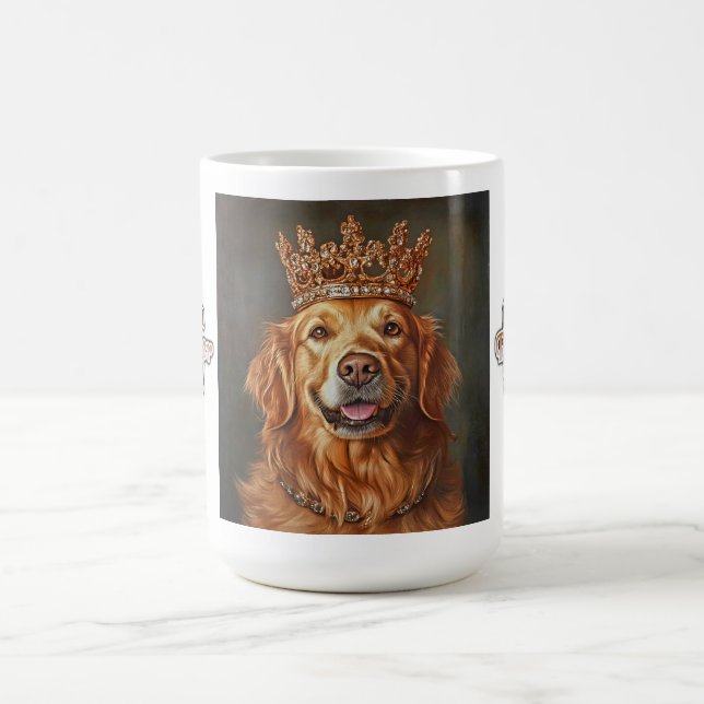 Taza De Café Golden Retriever Wearing Crown Mug (Centro)