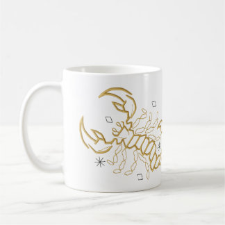 Taza De Café Golden Scorpio Zodiac Mug- Brew Bold, Sting Strong