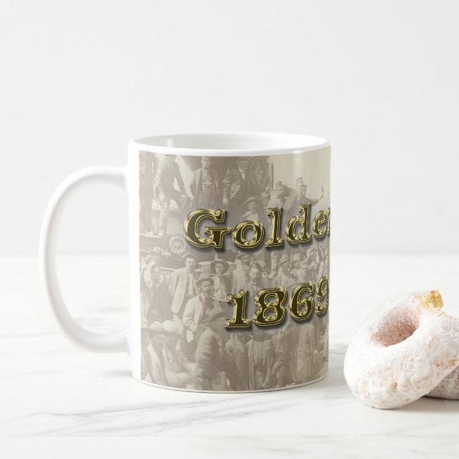 Taza De Café Golden Spike Transcontinental Railroad Sesquincent (Con donut)