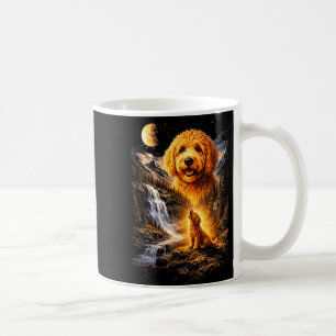 Taza De Café Goldendoodle Aullando A La Luna Vintage 90s Divert